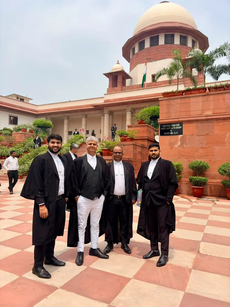 Advocate Gourav Prasad with legal team members at the Supreme Court